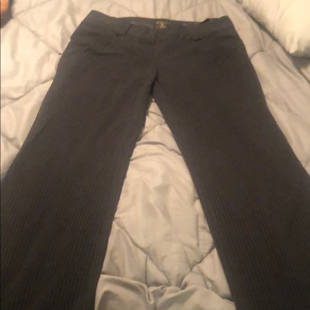 Pinstriped dress pants black and white